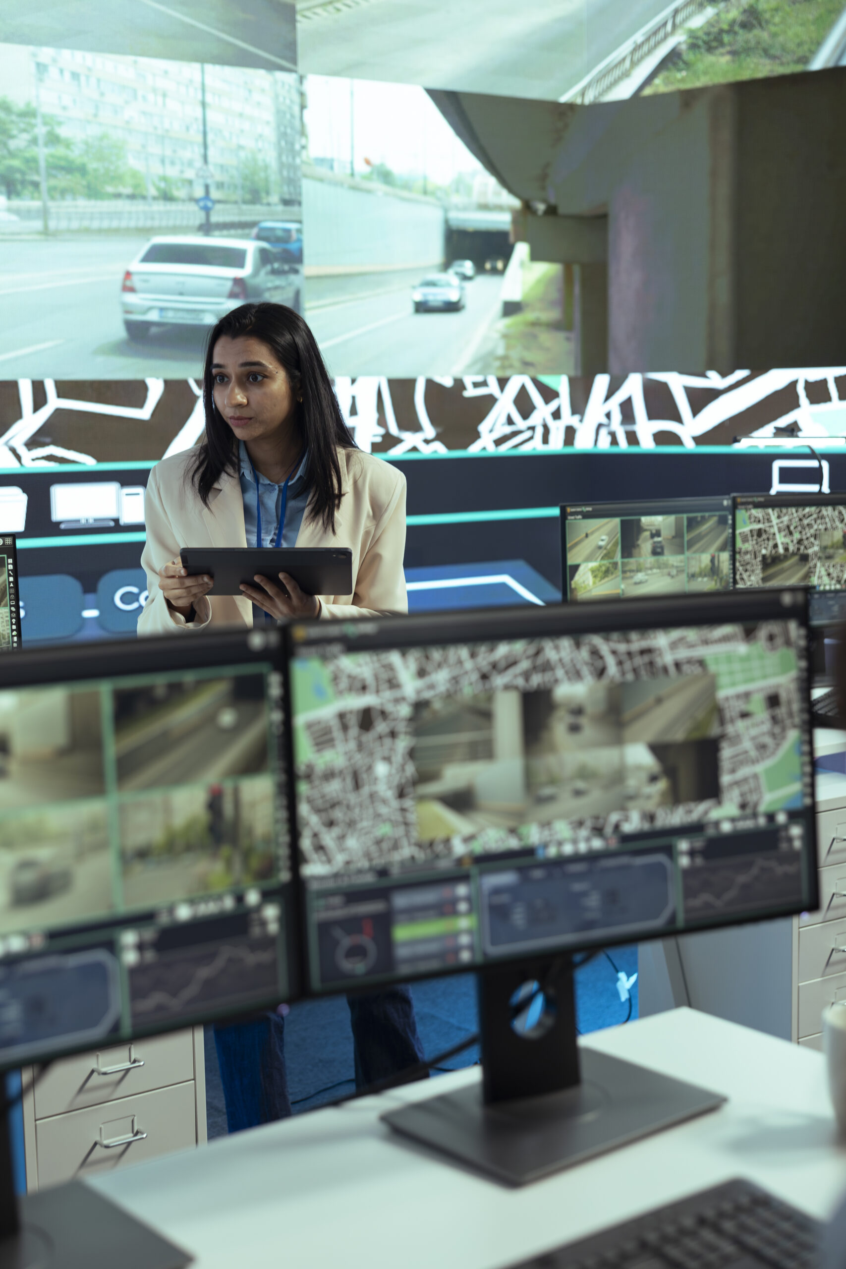 indian female manager gathers intelligence on cargo delivery logistics